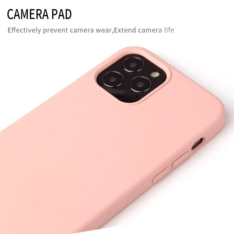 For iPhone 12 / 12 Pro Solid Color Liquid Silicone Shockproof Protective Case(Sakura Pink) - iPhone 12 / 12 Pro Cases by buy2fix | Online Shopping UK | buy2fix