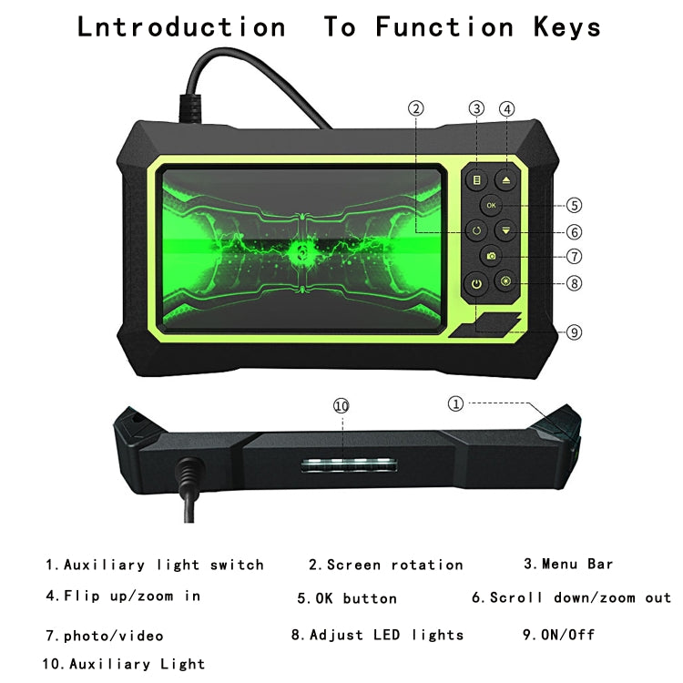 8mm 1080P IP68 Waterproof 4.3 inch Screen Dual Camera Digital Endoscope, Line Length:5m - Consumer Electronics by buy2fix | Online Shopping UK | buy2fix