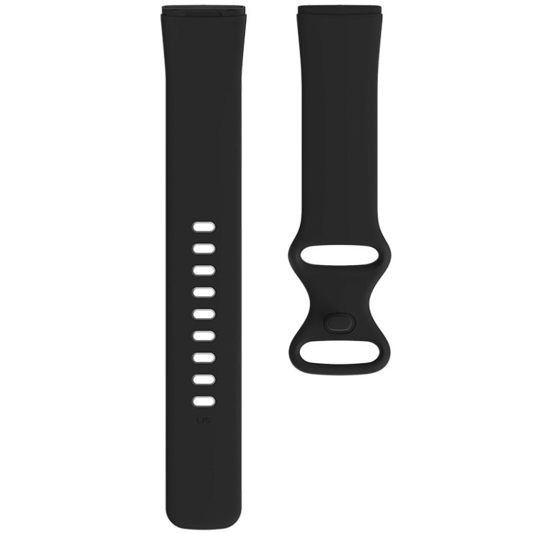 For Fitbit Versa 4 / Versa 3 / Sense 2 / Sense Silicone Watch Band, Size: L(Black) - Watch Bands by buy2fix | Online Shopping UK | buy2fix