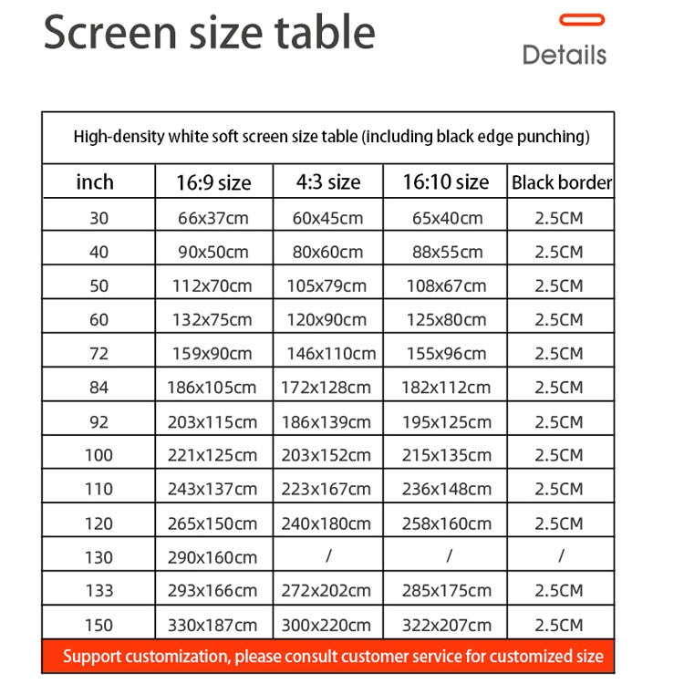 Simple Folding High Density Polyester Projector Film Curtain, Size:120 inch (4:3) Projection Area: 240x180cm - Consumer Electronics by buy2fix | Online Shopping UK | buy2fix