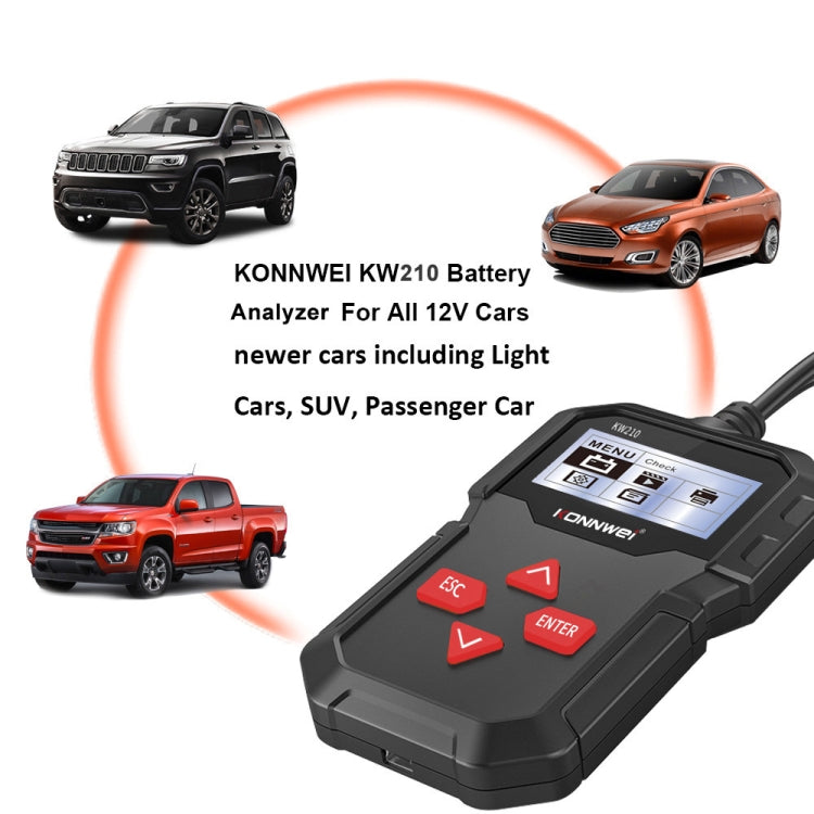 KONNWEI KW210 Car Battery Test Battery Capacity Resistance Battery Detector - In Car by KONNWEI | Online Shopping UK | buy2fix