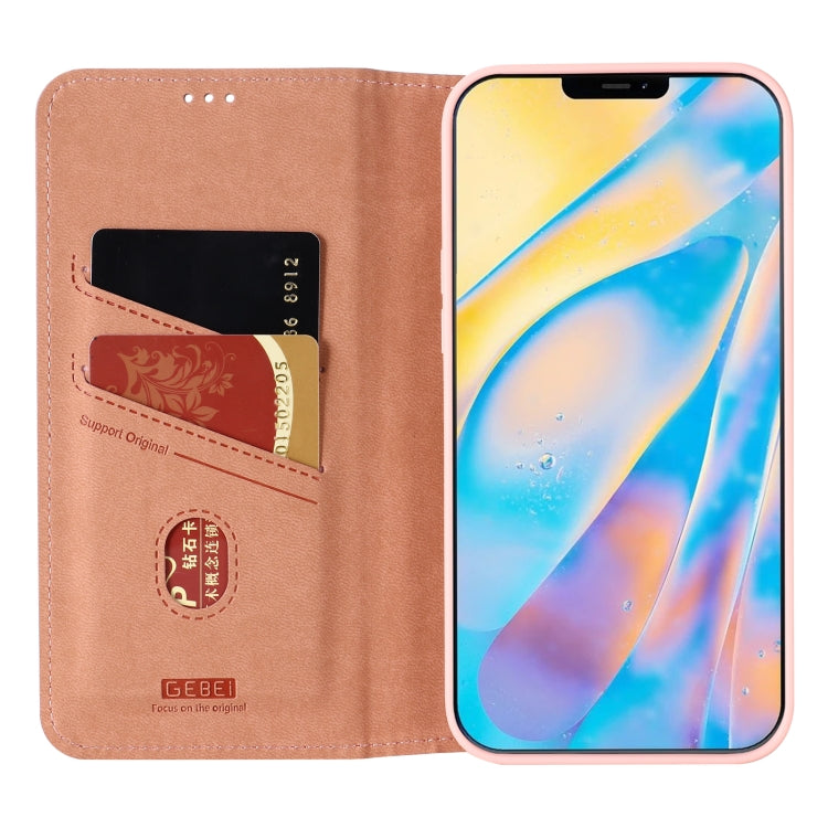 For iPhone 12 Pro Max GEBEI PU+TPU Horizontal Flip Protective Case with Holder & Card Slots(Rose Gold) - iPhone 12 Pro Max Cases by GEBEI | Online Shopping UK | buy2fix