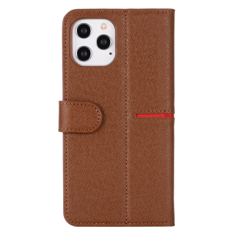 For iPhone 12 mini GEBEI Top-grain Leather Horizontal Flip Protective Case with Holder & Card Slots & Wallet & Photo Frame (Brown) - iPhone 12 mini Cases by GEBEI | Online Shopping UK | buy2fix