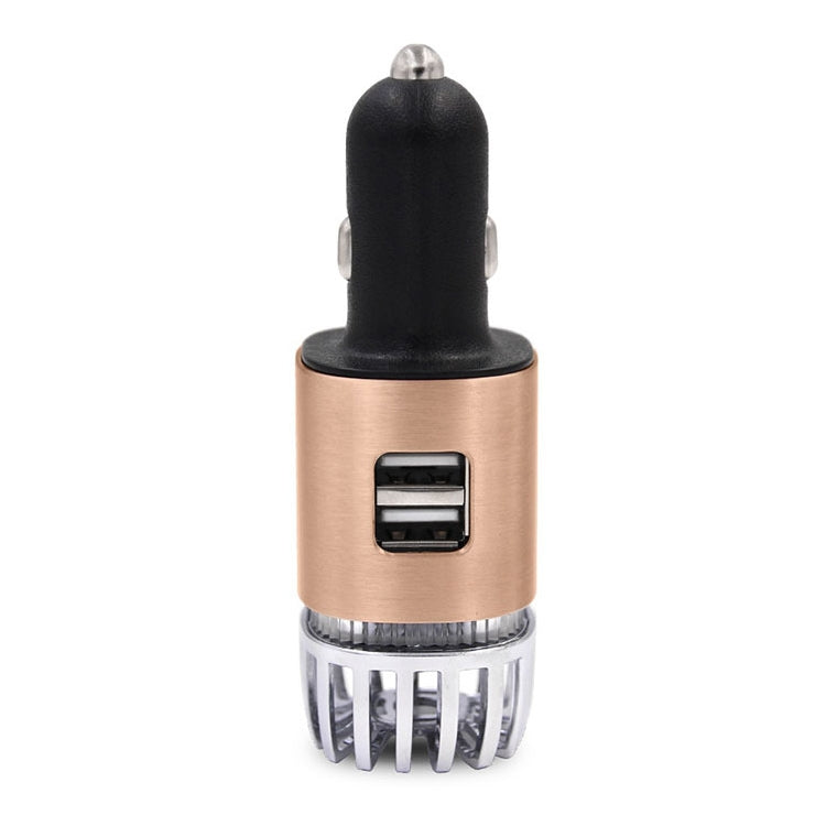 2 in 1 Car Negative-ion  Aromatherapy Air Purifier Humidifier + Dual USB Port Car Charger (Gold) - Air Purifier by buy2fix | Online Shopping UK | buy2fix