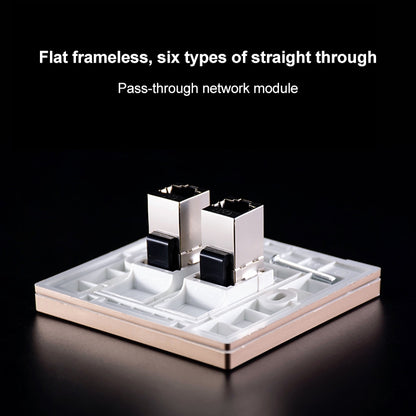 CAT.6 Shielded Pass-through Network Module, Single Port Panel + Shielded Pass-through (Gold) - Lan Cable and Tools by buy2fix | Online Shopping UK | buy2fix