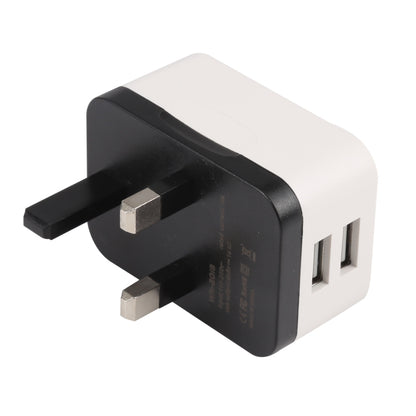 WN-2018 Dual USB Travel Charger Power Adapter Socket, UK Plug - Mobile Accessories by buy2fix | Online Shopping UK | buy2fix