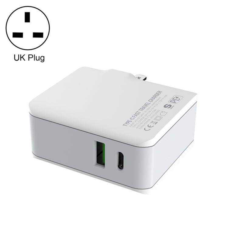 LDNIO A4403C 30W PD + Auto-id Foldable Fast Travel Charger with 1m 8 Pin Cable, UK Plug - USB Charger by LDNIO | Online Shopping UK | buy2fix