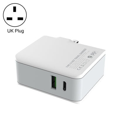 LDNIO A4403C 30W PD + Auto-id Foldable Fast Travel Charger with 1m 8 Pin Cable, UK Plug - USB Charger by LDNIO | Online Shopping UK | buy2fix