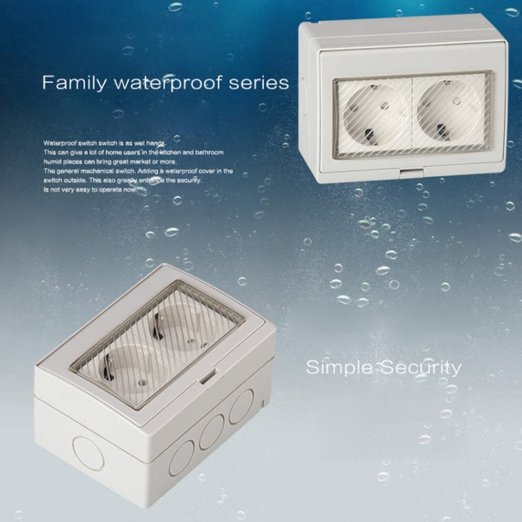 Outdoor IP55 Waterproof Double-connection Socket, EU Plug - Consumer Electronics by buy2fix | Online Shopping UK | buy2fix