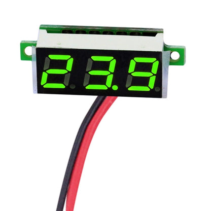 10 PCS 0.28 inch 2 Wires Adjustable Digital Voltage Meter, Color Light Display, Measure Voltage: DC 2.5-30V(Green) - Consumer Electronics by buy2fix | Online Shopping UK | buy2fix