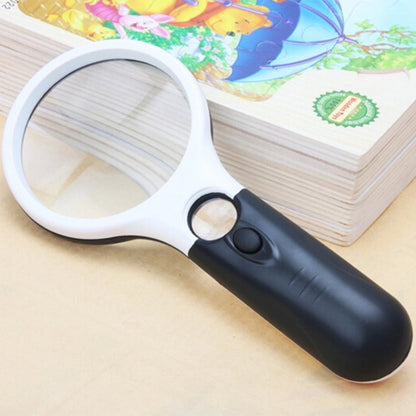 Reading Visual Magnifier with 3 LED Light, Mini Portable 3-45X Handheld Reading Visual Magnifier with 3 LED Light(White) - Hand Held Style by buy2fix | Online Shopping UK | buy2fix