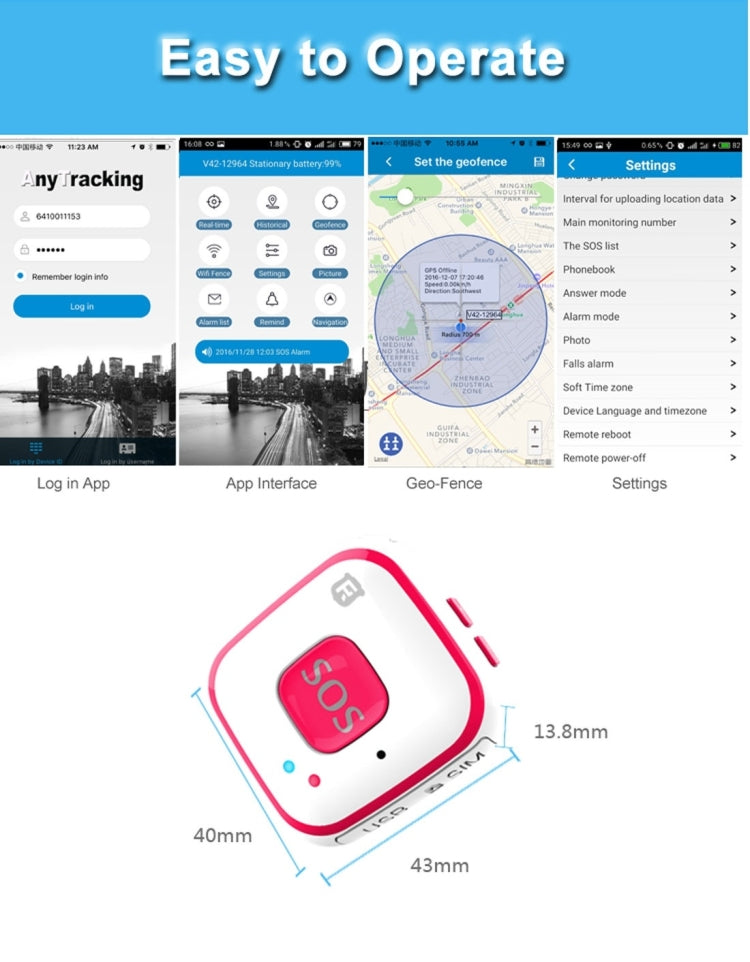 REACHFAR V28 Necklace Style GSM Mini LBS WiFi AGPS Tracker SOS Communicator(Black) - In Car by REACHFAR | Online Shopping UK | buy2fix