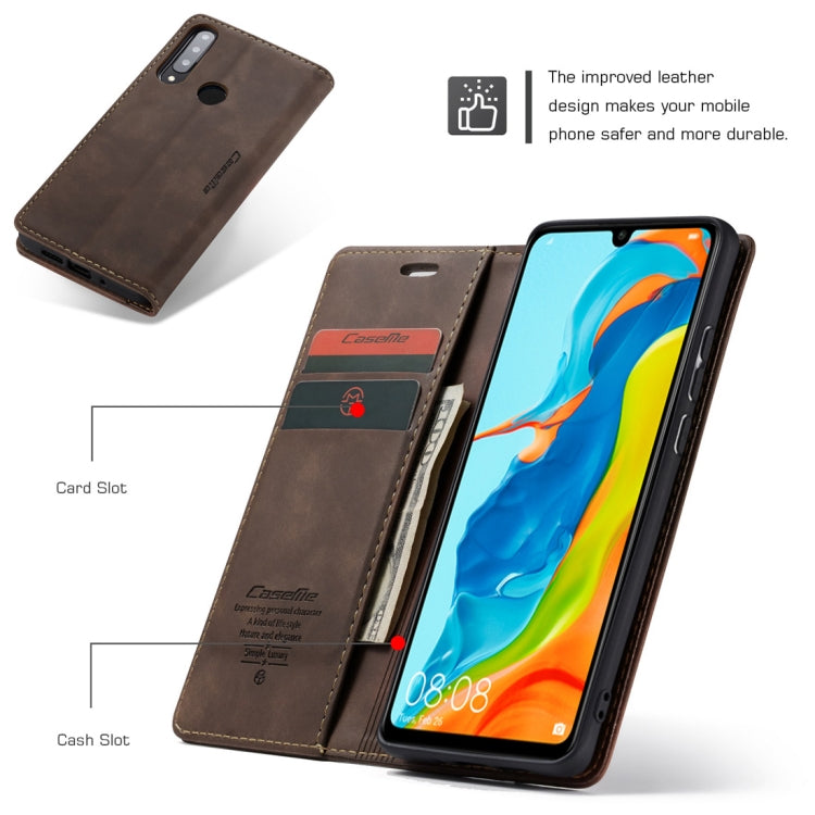 CaseMe-013 Multifunctional Retro Frosted Horizontal Flip Leather Case for Huawei P30 Lite, with Card Slot & Holder & Wallet (Coffee) - Huawei Cases by CaseMe | Online Shopping UK | buy2fix
