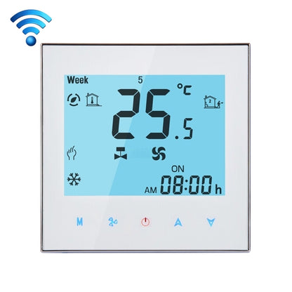 LCD Display Air Conditioning 2-Pipe Programmable Room Thermostat for Fan Coil Unit, Supports Wifi(White) - Consumer Electronics by buy2fix | Online Shopping UK | buy2fix