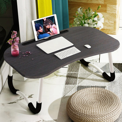 Foldable Non-slip Laptop Desk Table Stand with Card Slot (Black) - Laptop Stand by buy2fix | Online Shopping UK | buy2fix