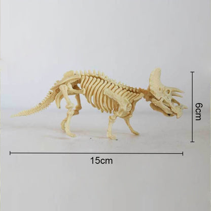 Assembled Triceratops Skeleton Archaeological Excavation Toys Simulation Fossil Model Manual Toys - DIY Developmental Toys by buy2fix | Online Shopping UK | buy2fix