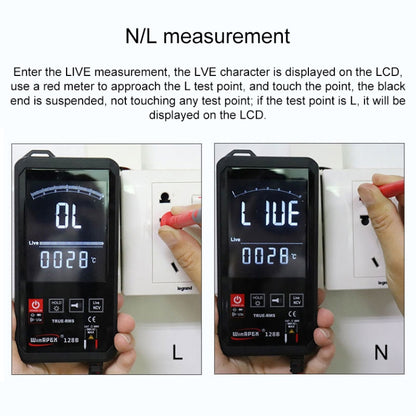 HY128C Color Screen Ultra-thin Touch Smart Digital Multimeter Fully Automatic High Precision True Effective Value Multimeter - Consumer Electronics by buy2fix | Online Shopping UK | buy2fix