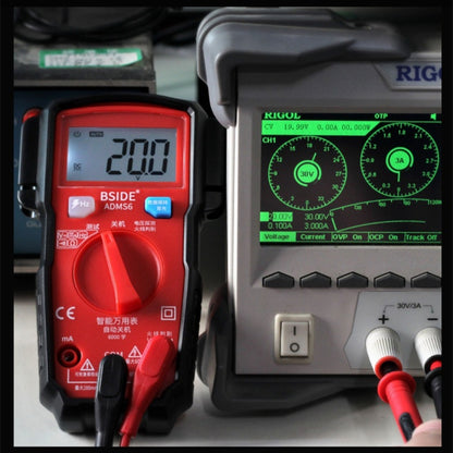 BSIDE ADMS6 High-precision Fully Automatic Small Digital Intelligent Multimeter with HD Digital Display & Shockproof Cover, Support Function Range Switch & Double-sided Pen Holder (Red) - Consumer Electronics by buy2fix | Online Shopping UK | buy2fix