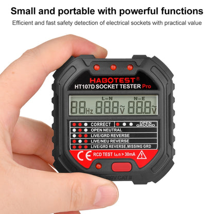 HABOTESA HT107D Multifunctional Digital Display Socket Tester (UK Plug) - Consumer Electronics by buy2fix | Online Shopping UK | buy2fix