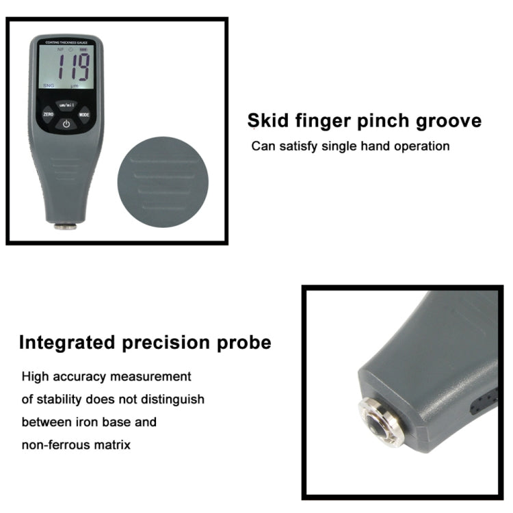 RZ240 Ferrous & Non-Ferrous 2 in 1 Digital Coating Paint Thickness Gauge Meter Tools (Grey) - Consumer Electronics by buy2fix | Online Shopping UK | buy2fix