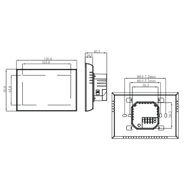 BHT-8000-GC Controlling Water/Gas Boiler Heating Energy-saving and Environmentally-friendly Smart Home Negative Display LCD Screen Round Room Thermostat without WiFi(White) - Consumer Electronics by buy2fix | Online Shopping UK | buy2fix