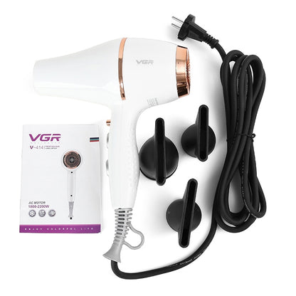 VGR V-414 2200W Negative Ion Hair Dryers with 6 Gear Adjustment, Plug Type: EU Plug(Black) - Home & Garden by VGR | Online Shopping UK | buy2fix