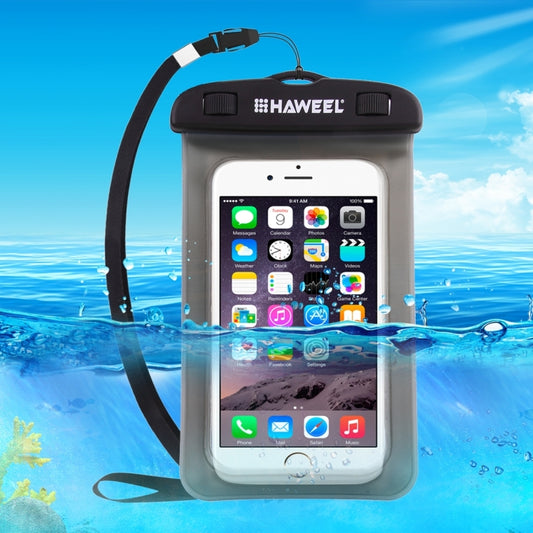 HAWEEL Transparent Universal Waterproof Bag with Lanyard for iPhone, Galaxy, Huawei, Xiaomi, LG, HTC and Other Smart Phones(Black) - More iPhone Cases by HAWEEL | Online Shopping UK | buy2fix