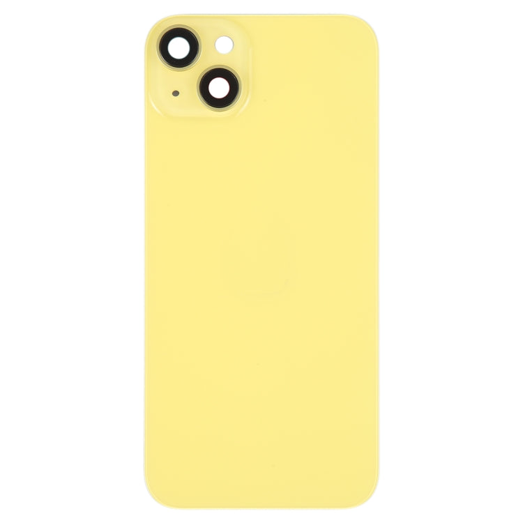 Glass Battery Back Cover with Holder for iPhone 14 Plus(Yellow) -  by buy2fix | Online Shopping UK | buy2fix