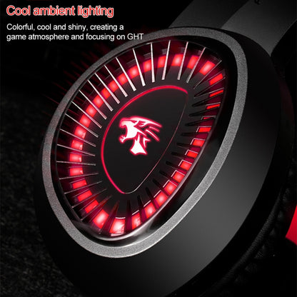 HAMTOD V1000 Dual-3.5mm Plug Interface Gaming Headphone Headset with Mic & LED Light, Cable Length: 2.1m(Red) -  by HAMTOD | Online Shopping UK | buy2fix