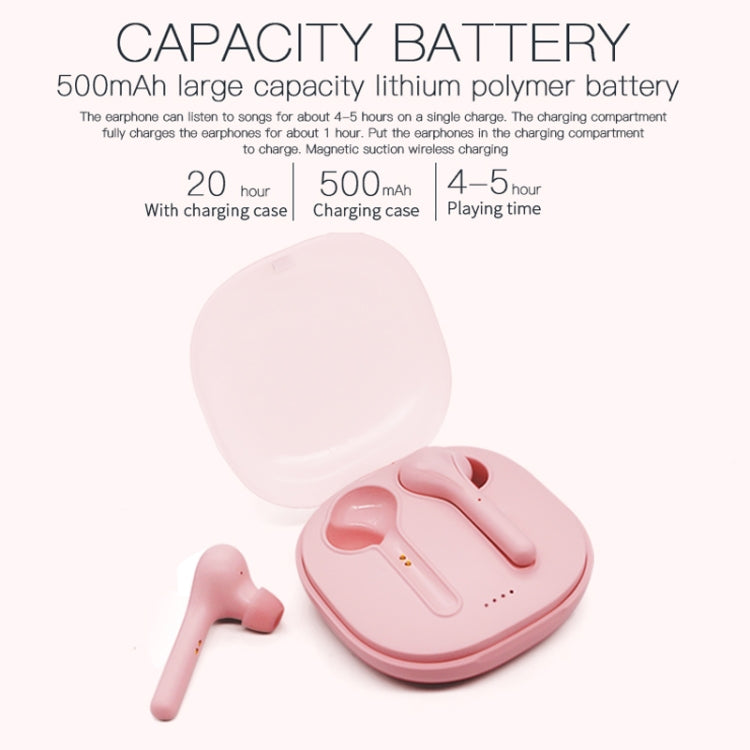 K88 Bluetooth 5.0 TWS Touch Binaural Wireless Stereo Sports Bluetooth Earphone with Charging Box(Pink) - TWS Earphone by buy2fix | Online Shopping UK | buy2fix