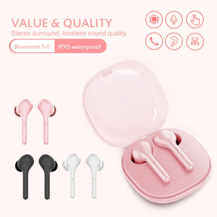 K88 Bluetooth 5.0 TWS Touch Binaural Wireless Stereo Sports Bluetooth Earphone with Charging Box(Pink) - TWS Earphone by buy2fix | Online Shopping UK | buy2fix