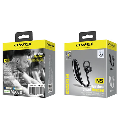 awei N5 Binaural Wireless Bluetooth 5.0 Headset (White) - Bluetooth Earphone by awei | Online Shopping UK | buy2fix