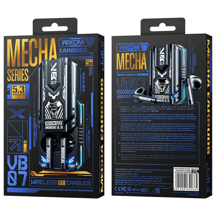 WEKOME VB07 Mecha Series Blade Wireless Bluetooth Earphone (Black) - Bluetooth Earphone by WK | Online Shopping UK | buy2fix