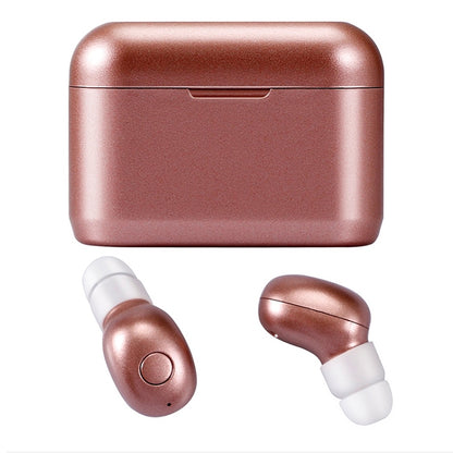 DT-4 IPX Waterproof Bluetooth 5.0 Wireless Bluetooth Earphone with 350mAh Magnetic Charging Box, Support for Calling(Rose Gold) - Bluetooth Earphone by buy2fix | Online Shopping UK | buy2fix