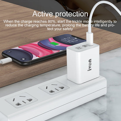 IVON AD48 18W PD Fast Charger + USB-C / Type-C to 8 Pin Data Cable Set, US Plug - Apple Accessories by IVON | Online Shopping UK | buy2fix