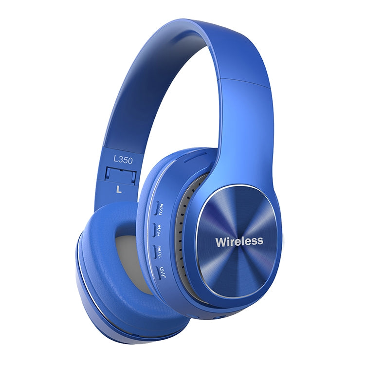 L350 Foldable Wireless Sports Stereo Bluetooth Headset, Supports IOS Power Display & HD Calling & FM & TF Card & 3.5mm AUX (Blue) - Headset & Headphone by buy2fix | Online Shopping UK | buy2fix