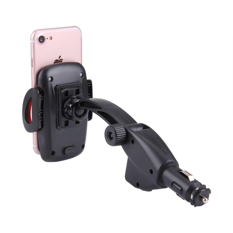 HC006 2 in 1 Car Charger & 360 Rotation Holder, For iPhone, Galaxy, Huawei, Xiaomi, LG, HTC and other Smartphones of width 47-92mm Smartphone(Red) - Car Holders by buy2fix | Online Shopping UK | buy2fix