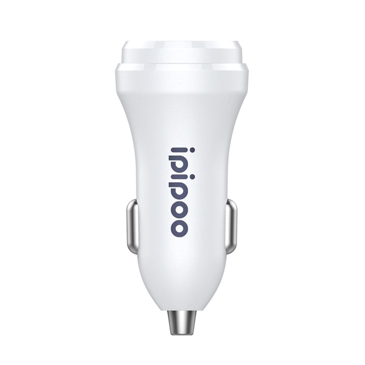 ipipoo XP-1 Dual USB Car Fast Charging Charger with Android Line (White) - In Car by ipipoo | Online Shopping UK | buy2fix