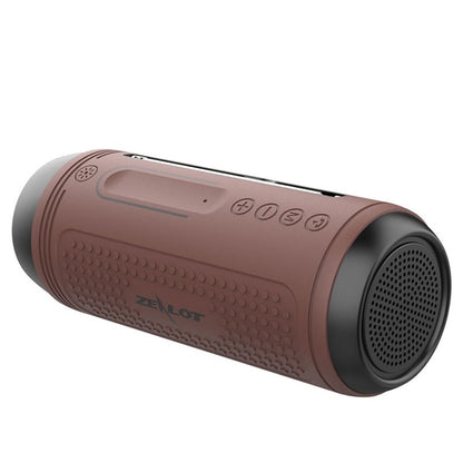 ZEALOT A1 Multifunctional Bass Wireless Bluetooth Speaker, Built-in Microphone, Support Bluetooth Call & AUX & TF Card & LED Lights (Brown) - Desktop Speaker by ZEALOT | Online Shopping UK | buy2fix