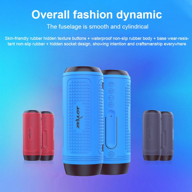 ZEALOT A1 Multifunctional Bass Wireless Bluetooth Speaker, Built-in Microphone, Support Bluetooth Call & AUX & TF Card & LED Lights (Blue) - Desktop Speaker by ZEALOT | Online Shopping UK | buy2fix