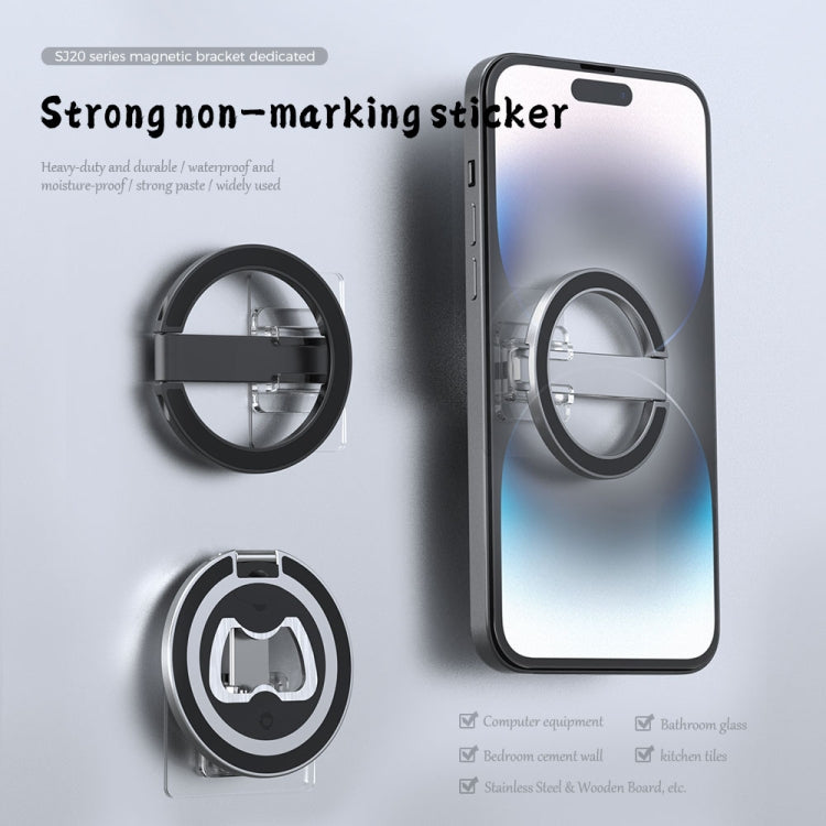 R-JUST SJ20-1 Aluminum Alloy Magnetic Bottle Opener Cellphone Holder With No Trace Sticker (Silver) - Hand-Sticking Bracket by R-JUST | Online Shopping UK | buy2fix
