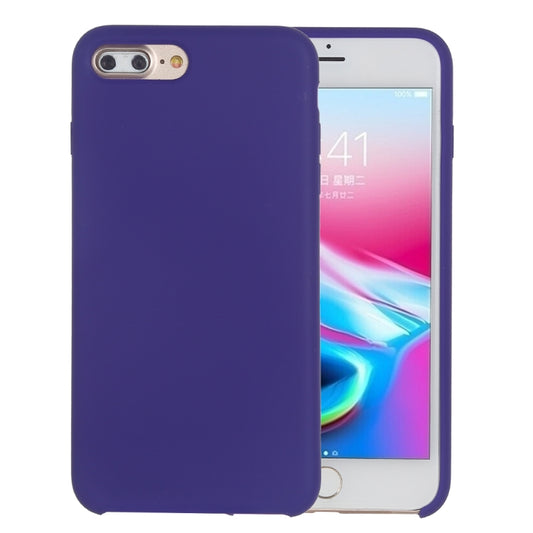 Pure Color Liquid Silicone Case for iPhone 8 Plus & 7 Plus(Dark Purple) - Apple Accessories by buy2fix | Online Shopping UK | buy2fix