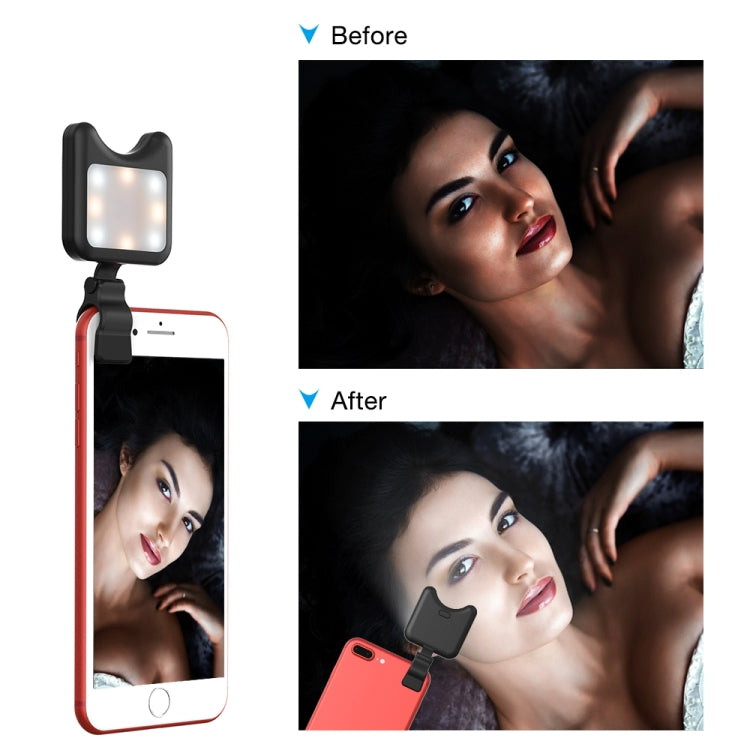 APEXEL APL-FL01 Universal Phone Camera Lens Selfie LED Fill Light with Clip, For iPhone, Samsung, Huawei, Xiaomi, HTC and Other Smartphones(Black) - Selfie Light by APEXEL | Online Shopping UK | buy2fix