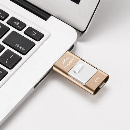 32GB USB 3.0 + 8 Pin + Mirco USB Android iPhone Computer Dual-use Metal Flash Drive (Rose Gold) - U Disk & Card Reader by buy2fix | Online Shopping UK | buy2fix