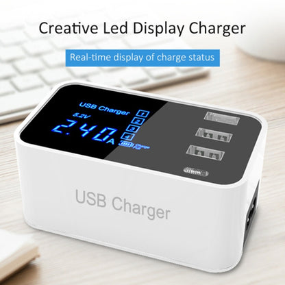 CDA30 20W 3 USB Ports + USB-C / Type-C Ports Multi-function Charger with LED Display, EU Plug - Multifunction Charger by buy2fix | Online Shopping UK | buy2fix