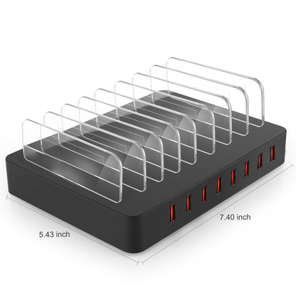 X6 96W 2.4A 8 USB Ports Smart Charger with Detachable Bezel, UK Plug(Black) - Multifunction Charger by buy2fix | Online Shopping UK | buy2fix