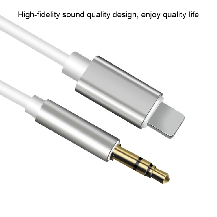 8 Pin to 3.5mm AUX Audio Adapter Cable, Length: 1m (White) - Video & Audio Cable by buy2fix | Online Shopping UK | buy2fix