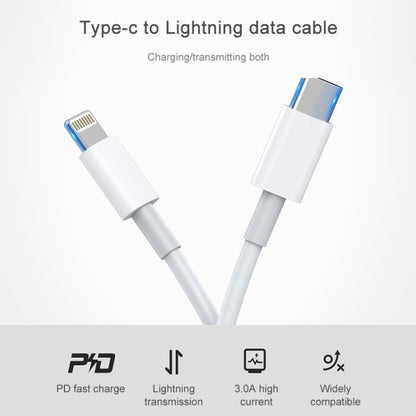 AWEI CL-68 3A Type-C / USB-C to 8 Pin PD Fast Charging Data Cable, Length: 1m(White) - Normal Style Cable by awei | Online Shopping UK | buy2fix