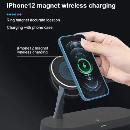 T268 5 in 1 15W Multi-function Magnetic Wireless Charger for iPhone 12 Series & Apple Watchs & AirPods 1 / 2 / Pro, with LED Light (Black) - Wireless Charger by buy2fix | Online Shopping UK | buy2fix