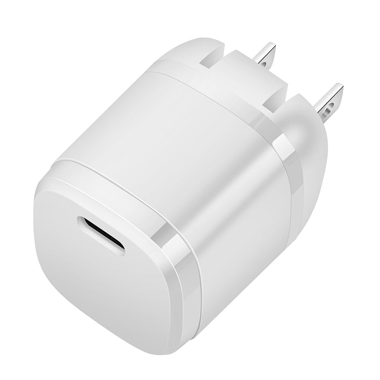 APQ-006 PD 20W USB-C / Type-C Single Port Wine Barrel Shape Travel Charger, US Plug (White) - Mobile Accessories by buy2fix | Online Shopping UK | buy2fix